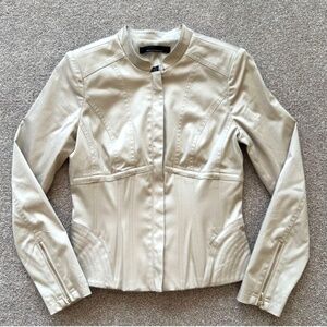 White House Black Market Womens Corset Jacket Biscotti Beige Size 2
